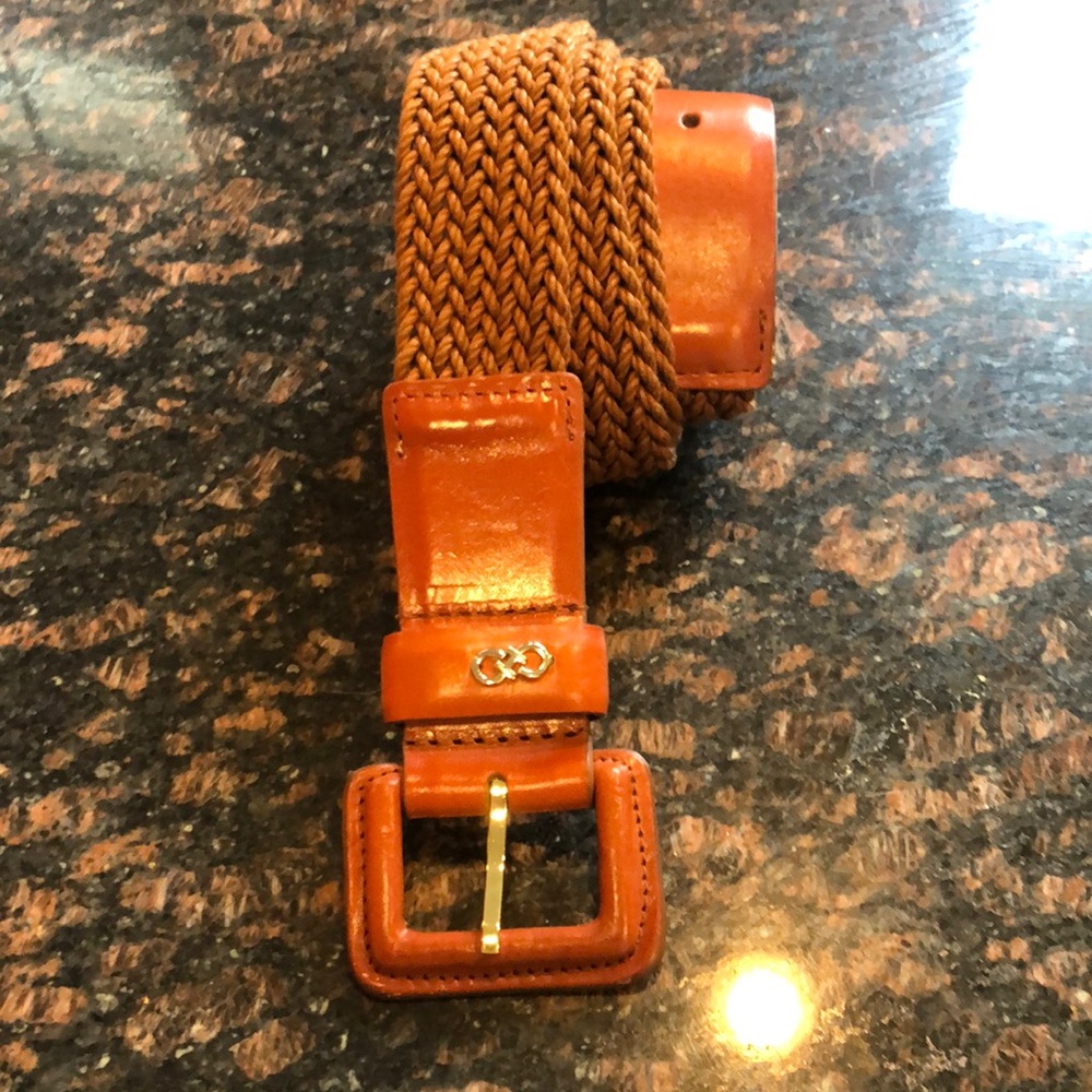Women’s Cole Haan Tan Leather and Fabric Braided Belt Size Large